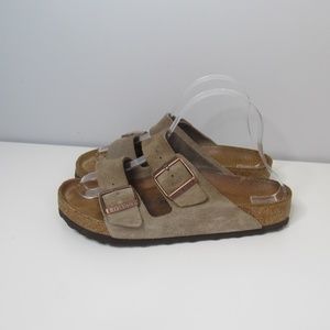 Birkenstock Arizona Soft Sandals Taupe Suede 38